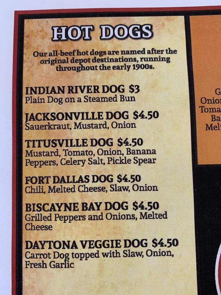 Sebastian Train Depot - Sebastian, FL menu_pic