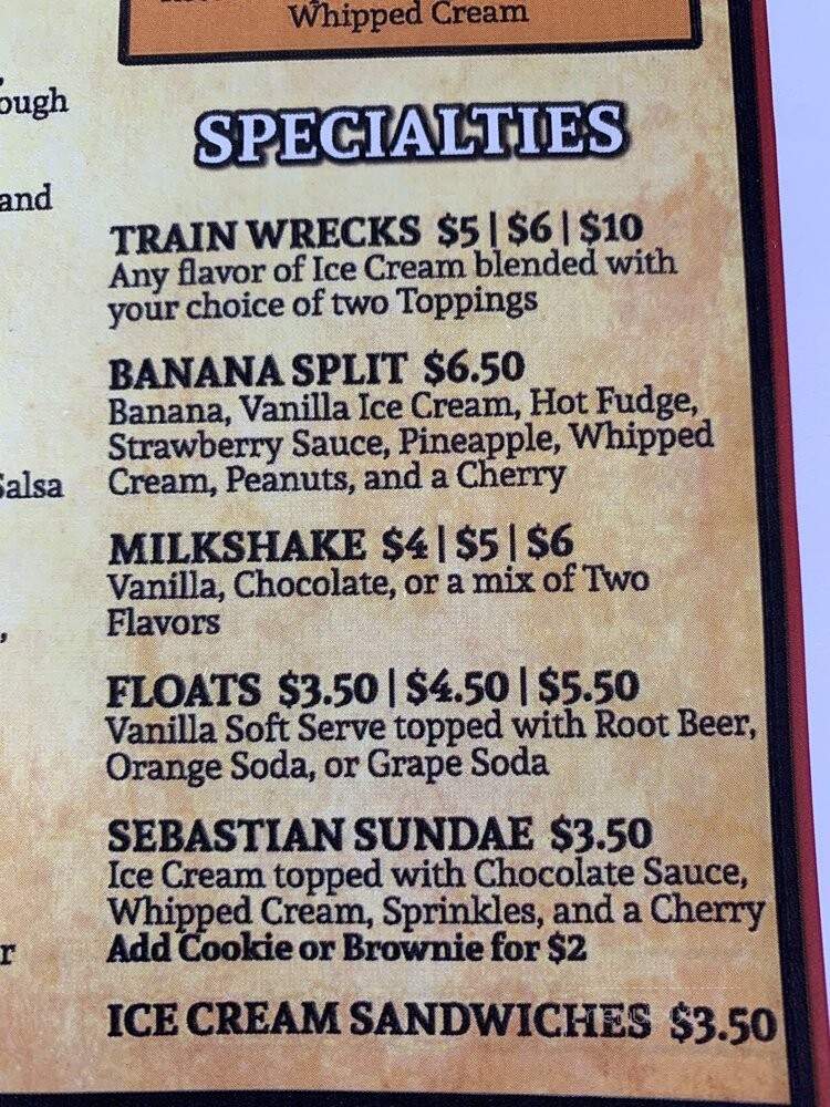 Sebastian Train Depot - Sebastian, FL menu_pic