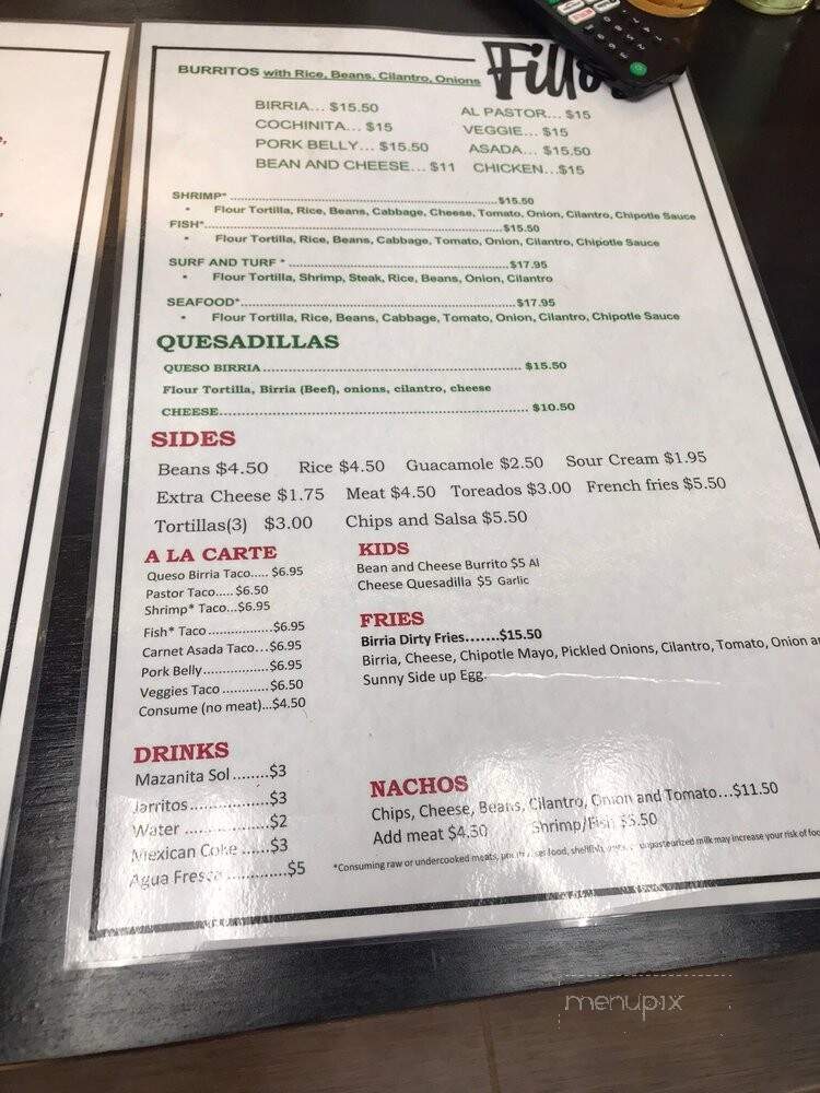 Fillo's Kauai - Kapaa, HI menu_pic