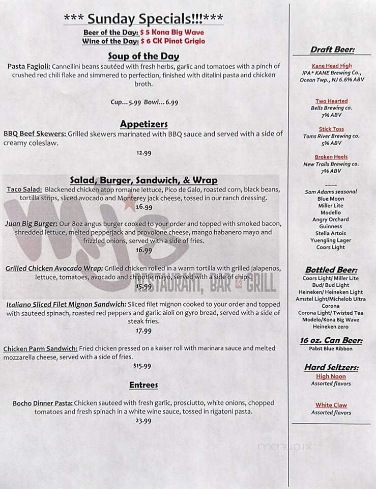 MJs Long - Long Branch, NJ menu_pic