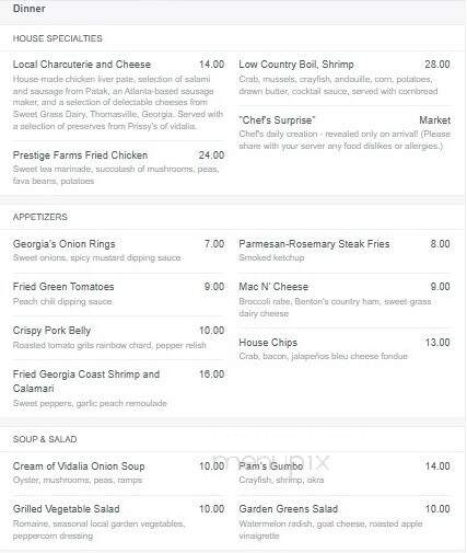 Georgias Bistro - Greensboro, GA menu_pic