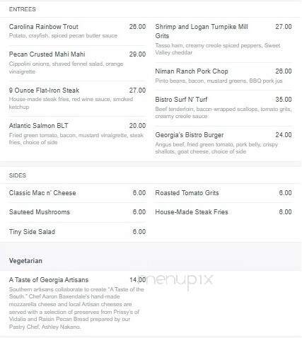 Georgias Bistro - Greensboro, GA menu_pic