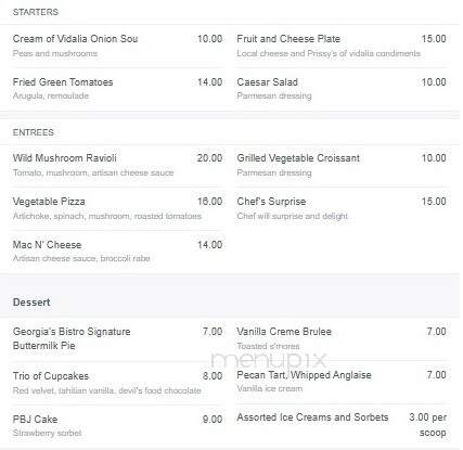 Georgias Bistro - Greensboro, GA menu_pic
