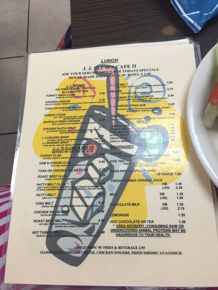 J J Plum's II - Fort Pierce, FL menu_pic
