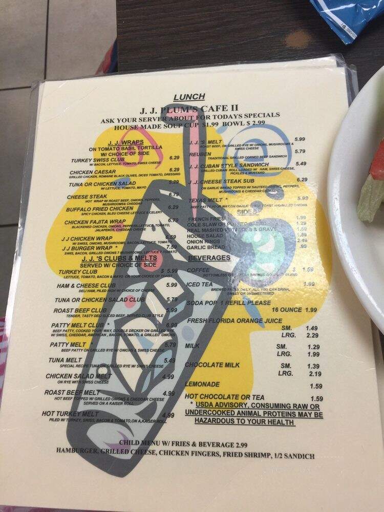 J J Plum's II - Fort Pierce, FL menu_pic