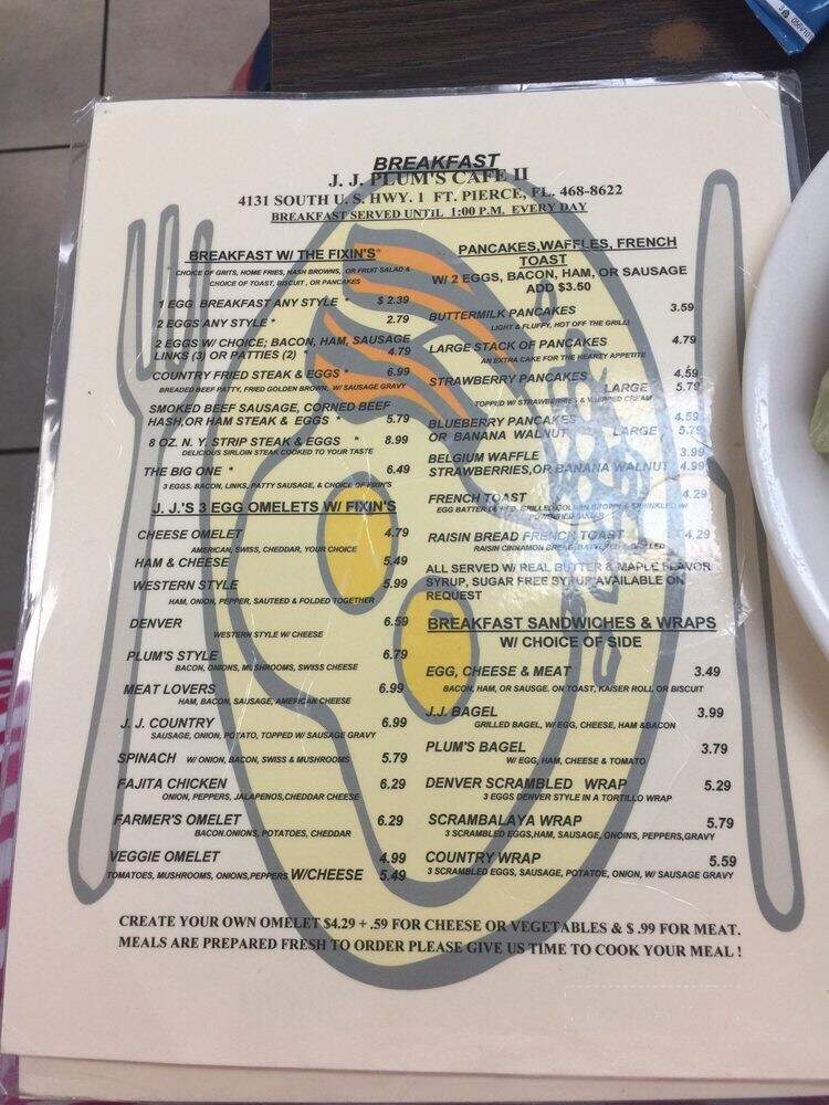 J J Plum's II - Fort Pierce, FL menu_pic