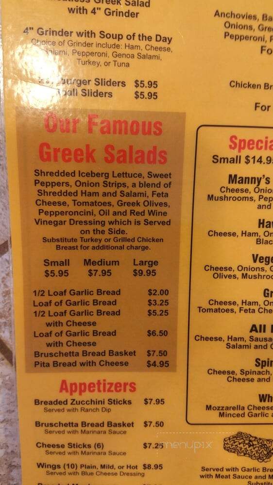 Manny's Pizza Beachside - New Smyrna Beach, FL menu_pic
