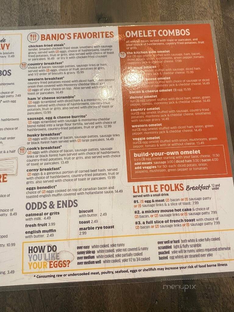 Banjo's Cafe' - Topeka, KS menu_pic