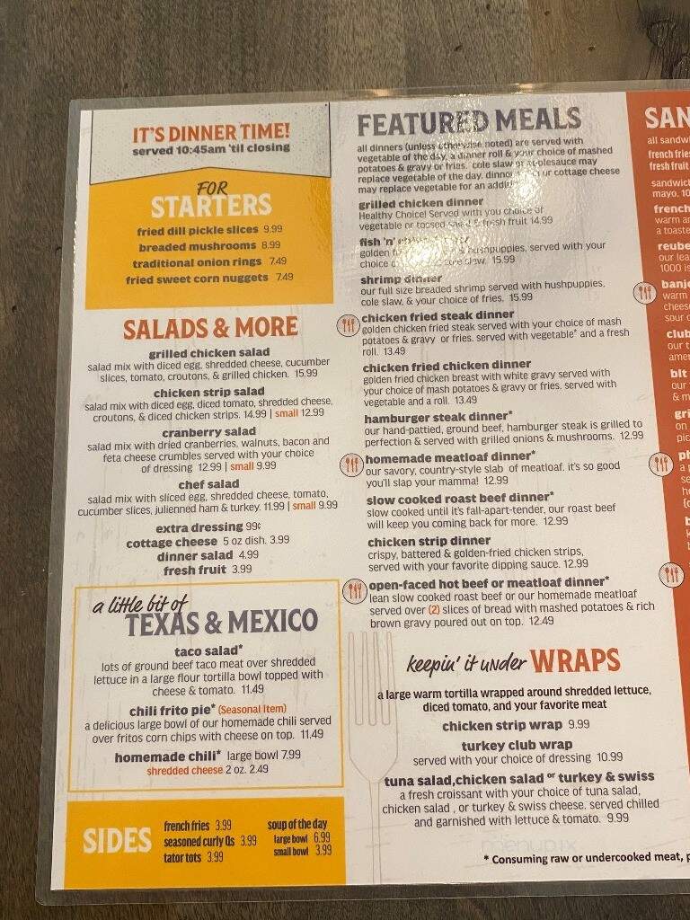 Banjo's Cafe' - Topeka, KS menu_pic