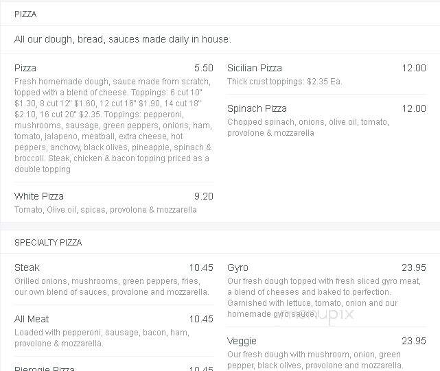 Mama Pepino's Pizza & Billiard - Glassport, PA menu_pic