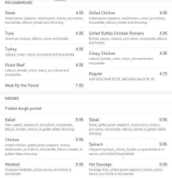 Mama Pepino's Pizza & Billiard - Glassport, PA menu_pic