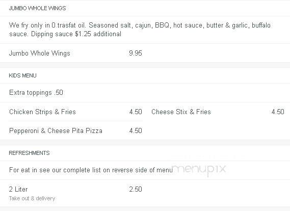 Mama Pepino's Pizza & Billiard - Glassport, PA menu_pic