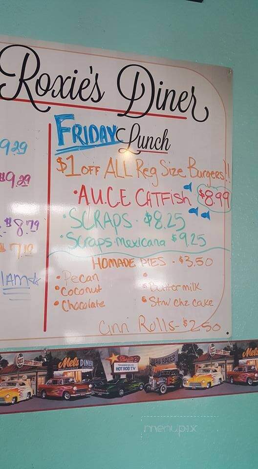 Roxie's Diner - San Angelo, TX menu_pic