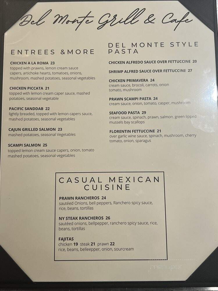 Del Monte Cafe - Seaside, CA menu_pic