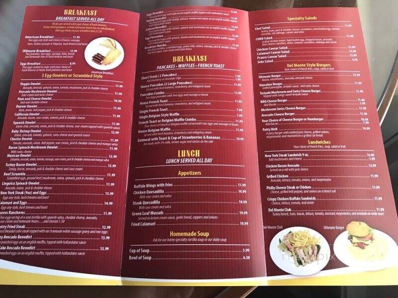 Del Monte Cafe - Seaside, CA menu_pic