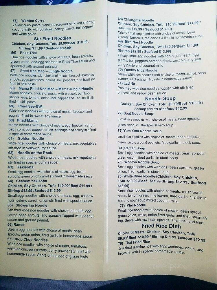 Somsiri Thai - Shelton, WA menu_pic