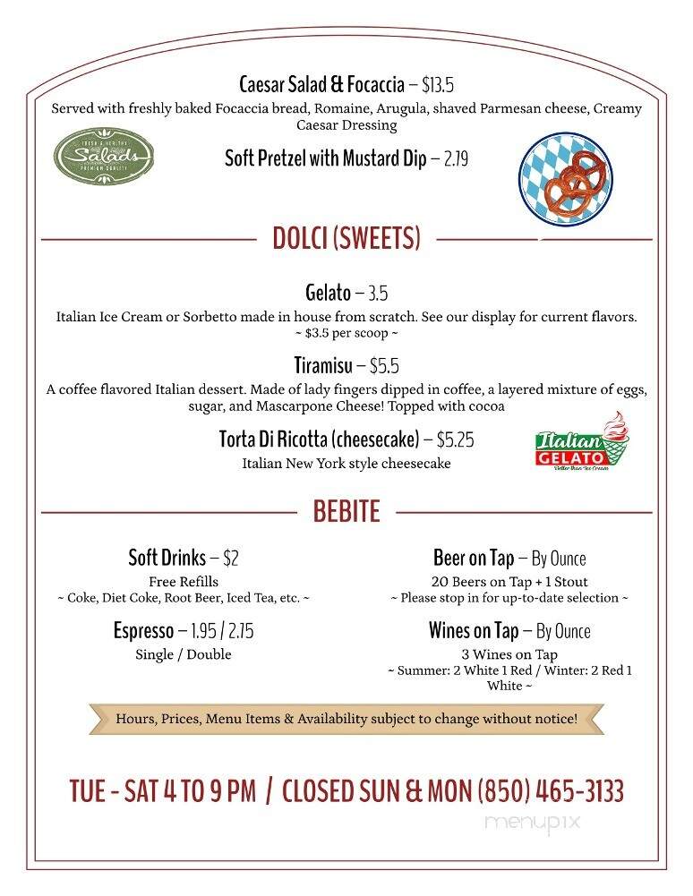 Pizzalute - Pensacola, FL menu_pic