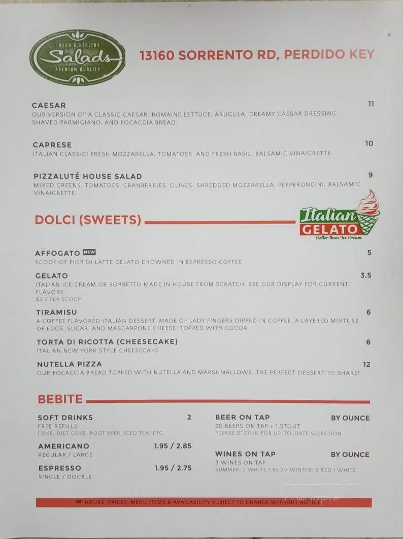 Pizzalute - Pensacola, FL menu_pic