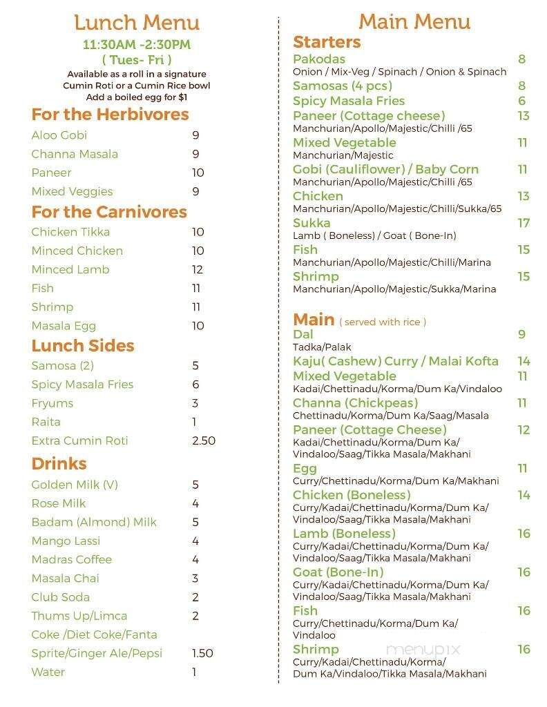 Cumin N Eat - Allentown, PA menu_pic