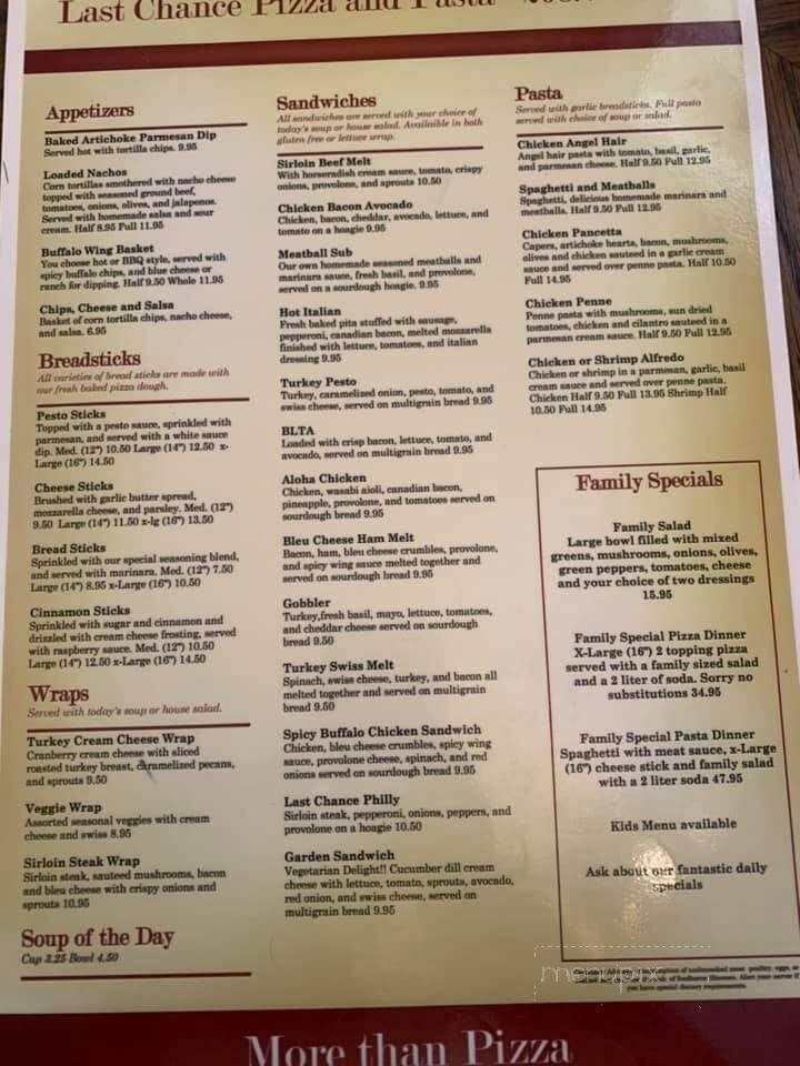 Last Chance Pizza - Salmon, ID menu_pic