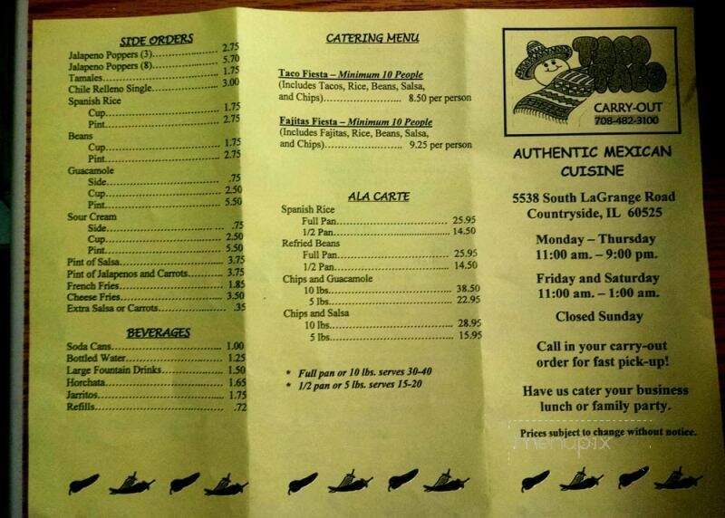 Taco Taco - Countryside, IL menu_pic