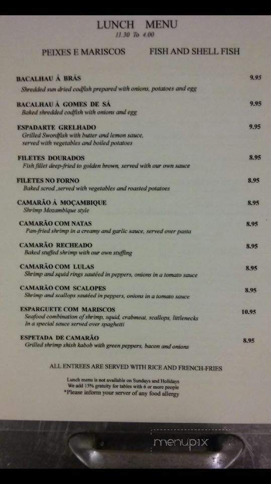 Marisqueira Restaurant - Fall River, MA menu_pic
