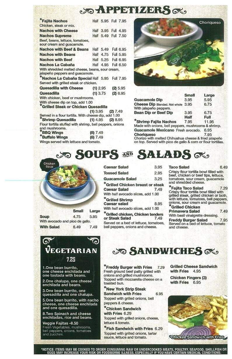 Lacabana Mexican Restaurant - Hawkinsville, GA menu_pic
