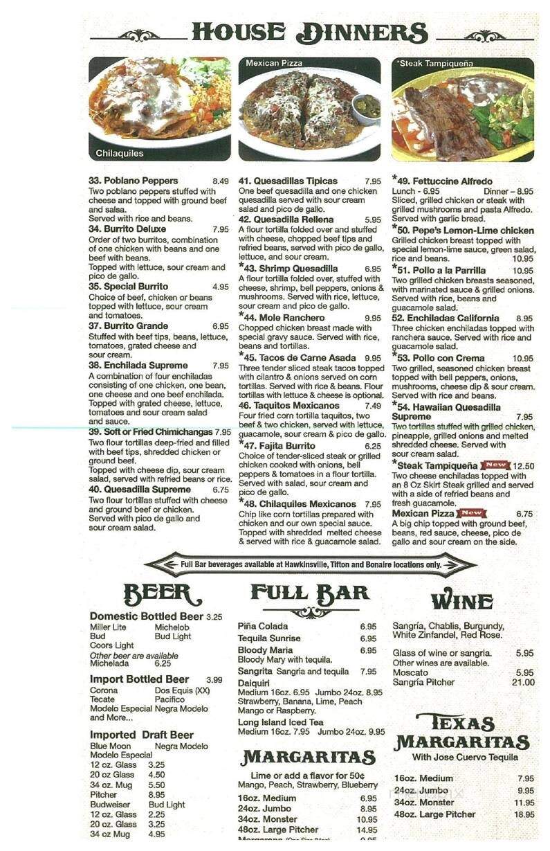Lacabana Mexican Restaurant - Hawkinsville, GA menu_pic