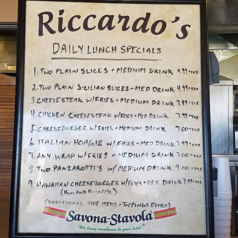 Riccardo's Pizza - Camden, NJ menu_pic