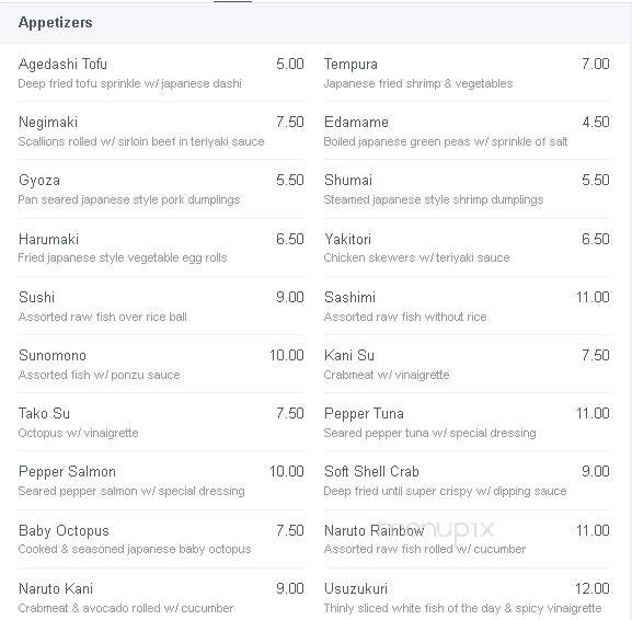 Nori Sushi Restaurant - Wayne, NJ menu_pic