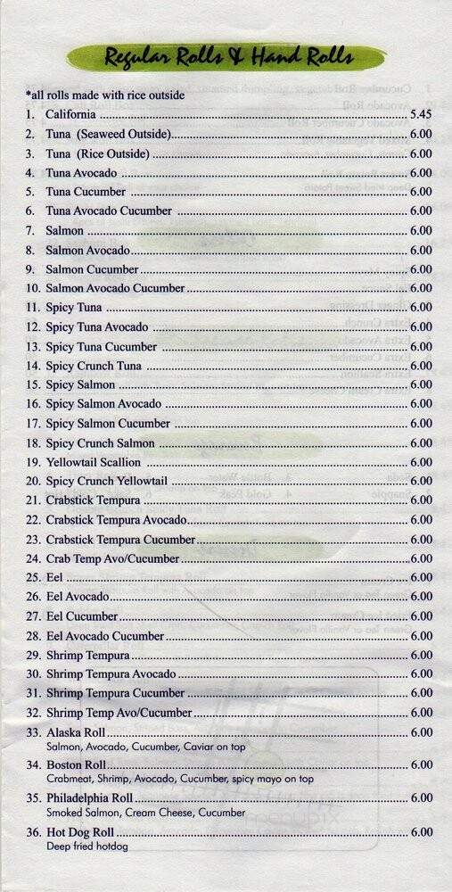 Sushi Bell - Bayside, NY menu_pic
