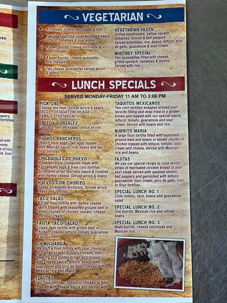 Maria's Mexican Restaurant - Poteau, OK menu_pic