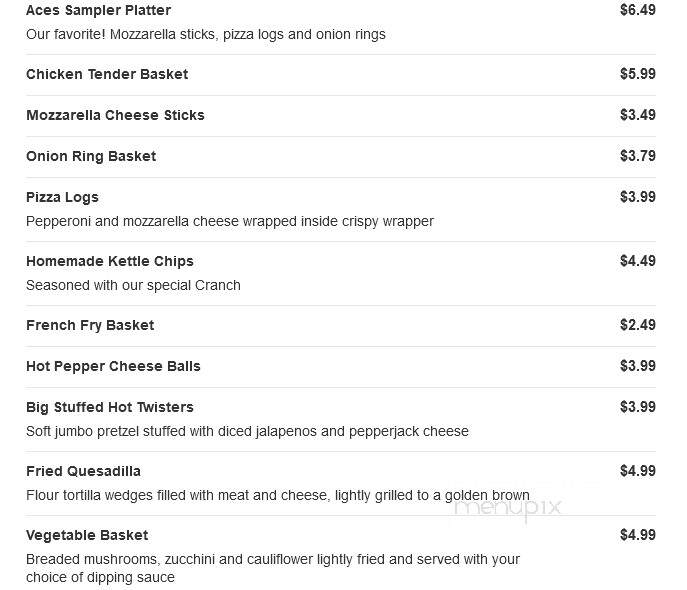 Aces Bar & Grille - Conneaut Lake, PA menu_pic