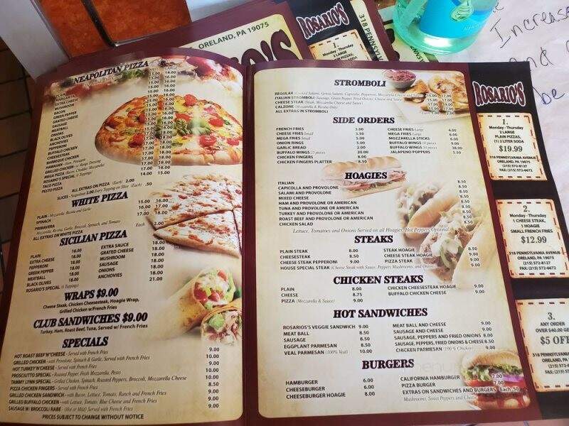 Rosario's Pizza - Oreland, PA menu_pic