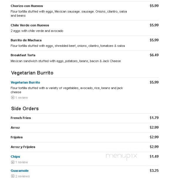 La Fonda Taqueria & Mariscos - Shafter, CA menu_pic
