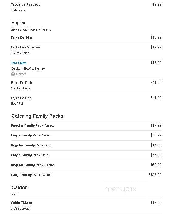 La Fonda Taqueria & Mariscos - Shafter, CA menu_pic