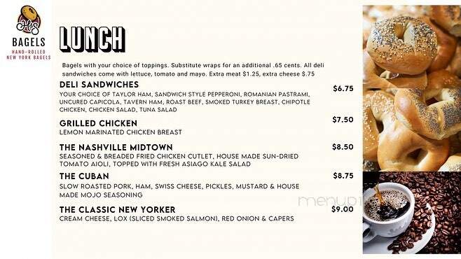 H & S Bagels - Nashville, TN menu_pic