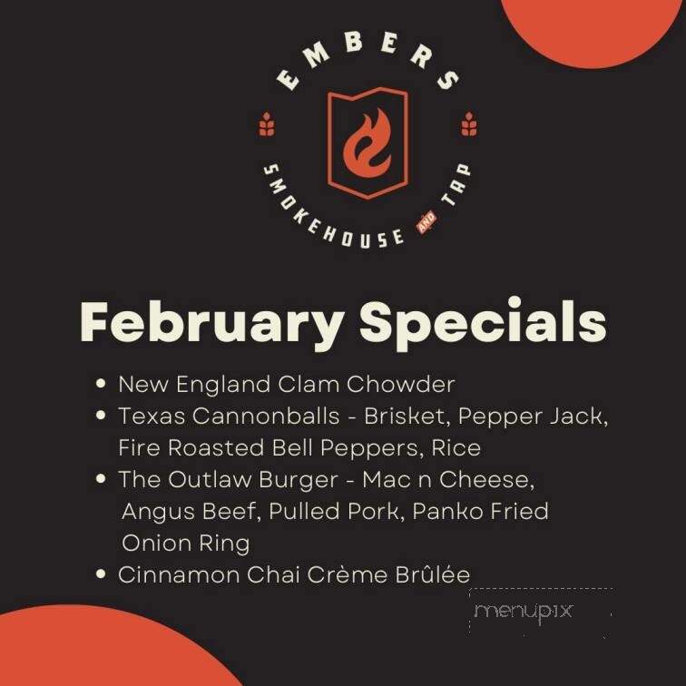 Embers Smokehouse and Tap - Chalfont, PA menu_pic