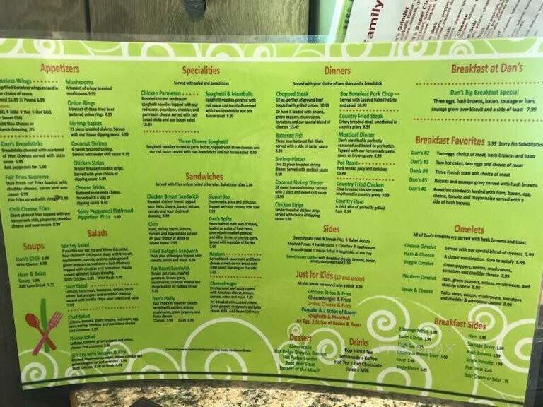 Dan's Family Restaurant - Newark, OH menu_pic