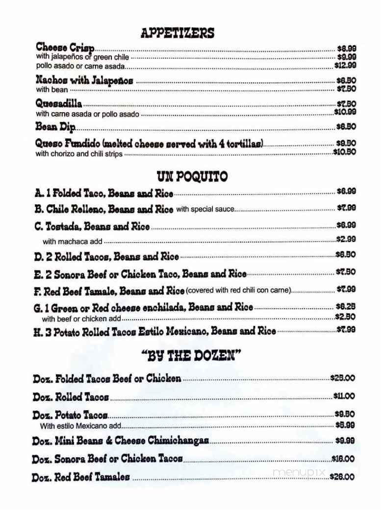 Las Herraduras Mexican Restaurant - Yuma, AZ menu_pic
