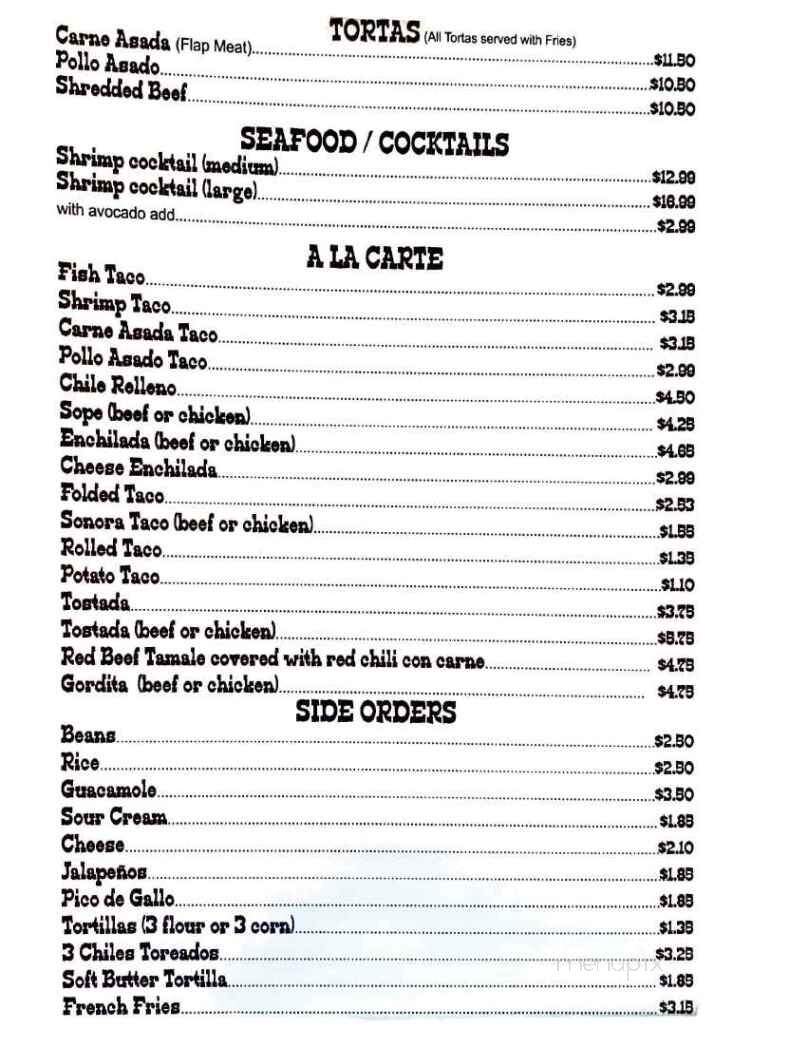Las Herraduras Mexican Restaurant - Yuma, AZ menu_pic