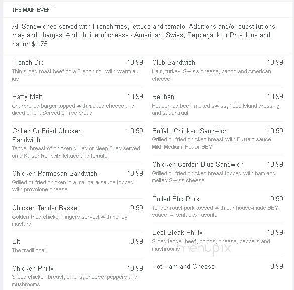Rootie's Sports Bar & Grille - Louisville, KY menu_pic