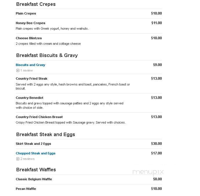 Honey Bee Cafe & Pancake House - Western Springs, IL menu_pic