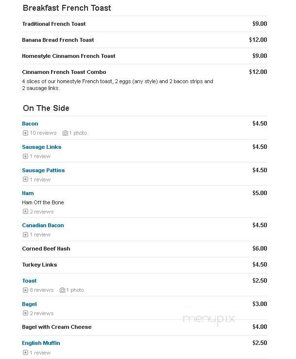 Honey Bee Cafe & Pancake House - Western Springs, IL menu_pic