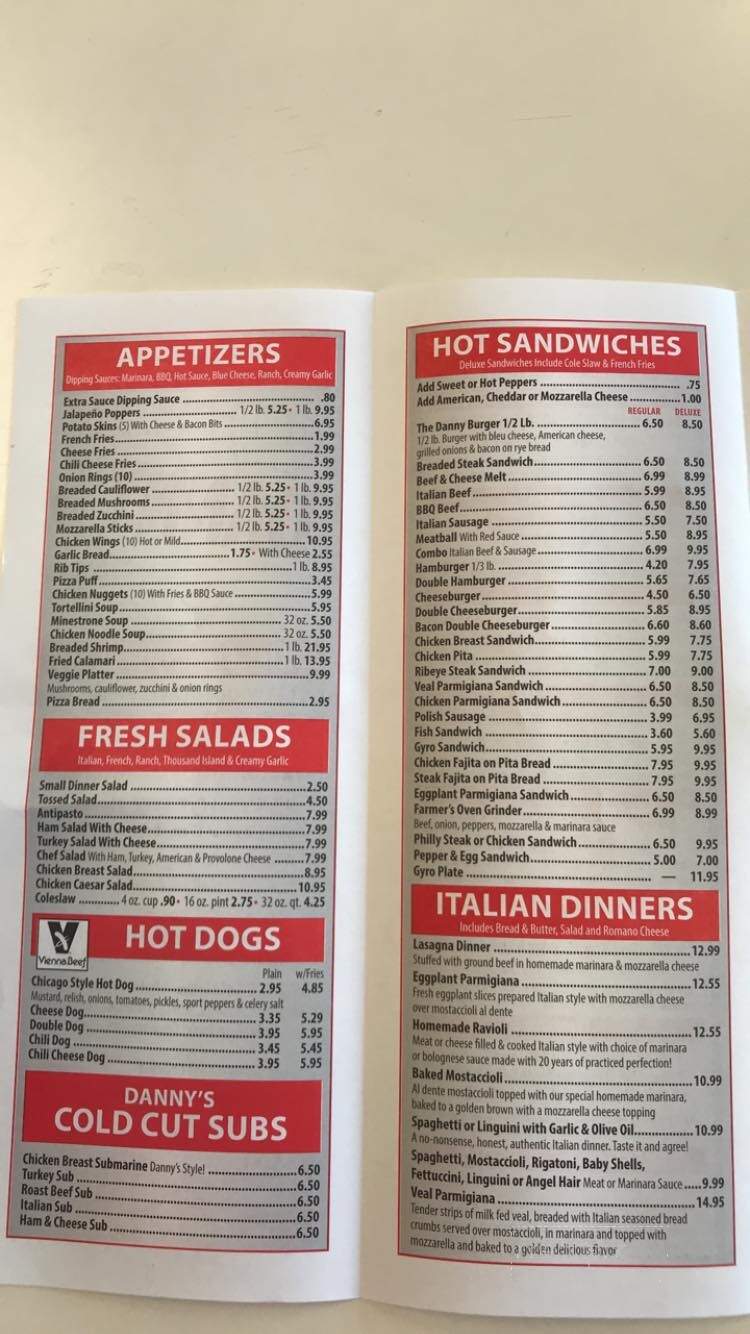 Danny's Pizza - Brookfield, IL menu_pic