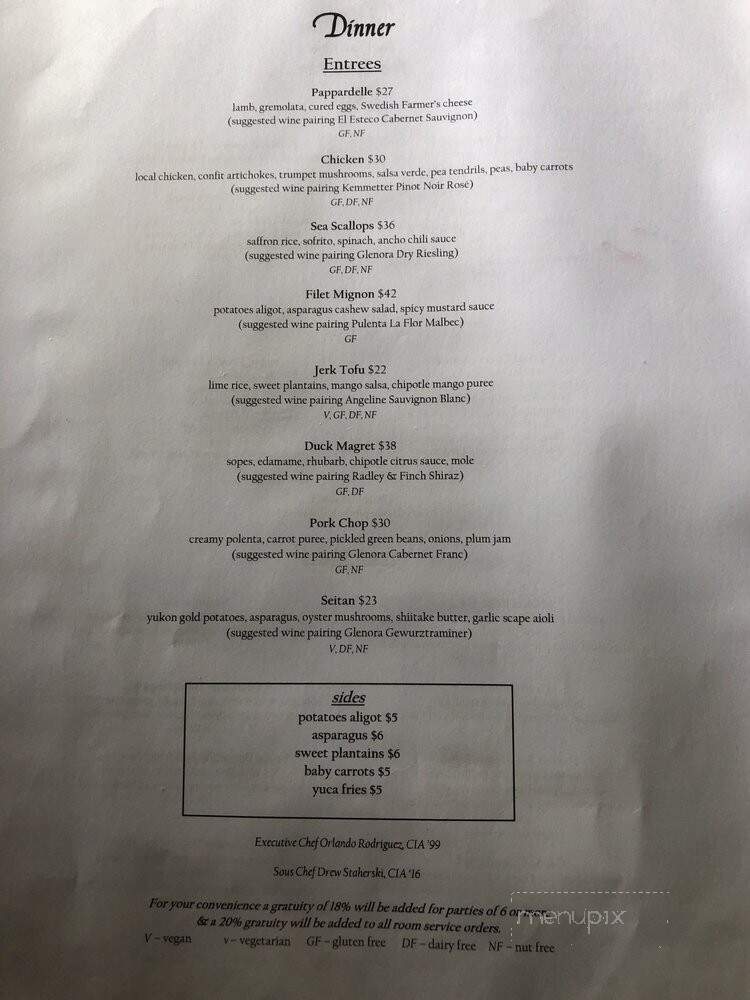 Veraisons Restaurant - Dundee, NY menu_pic