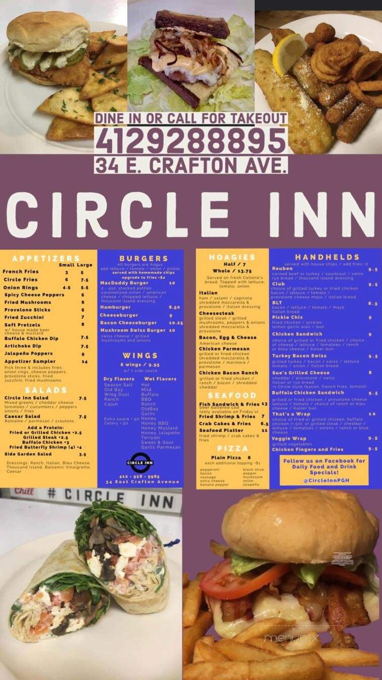 Circle Inn - Crafton, PA menu_pic