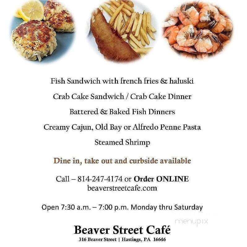 Hastings Beaver Street Cafe - Hastings, PA menu_pic