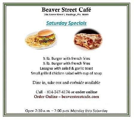 Hastings Beaver Street Cafe - Hastings, PA menu_pic