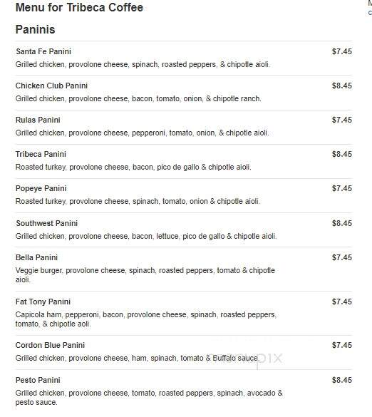 Tribeca Coffee - Philadelphia, PA menu_pic